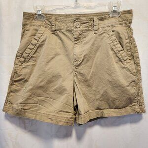 Eddie Bauer Women's Size 8 Khaki Beige Chino Shorts Casual Golf Outdoors Camping